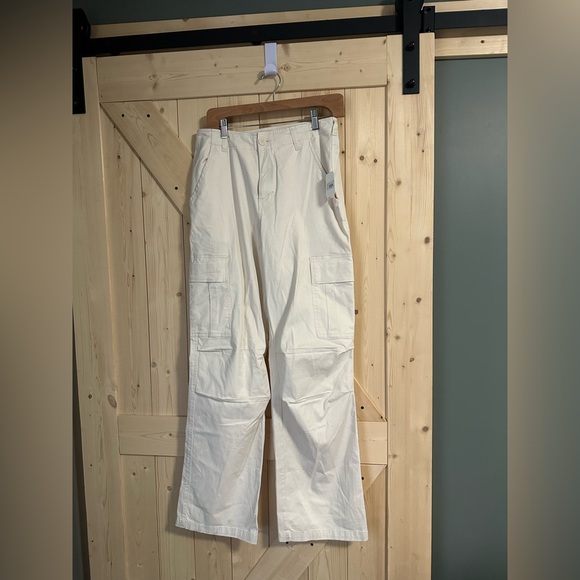 Altar'd State Pants - NWT Alter’d State Wide Leg High Rise Cream Cargo Pants Size Large